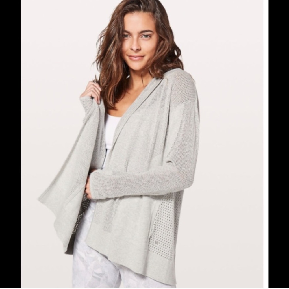 Lululemon Athletica Still Movement Gray Cardigan Size Small